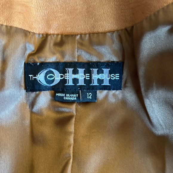 Vintage 1980's Leather Skirt and Jacket Set  Size 12 Jacket Sz 10 Skirt. Camel - Picture 3 of 17